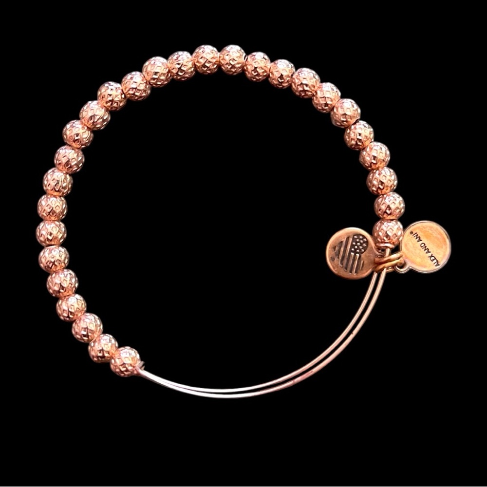 Alex and Ani Rose Gold Beaded Women’s Adjustable Bracelet